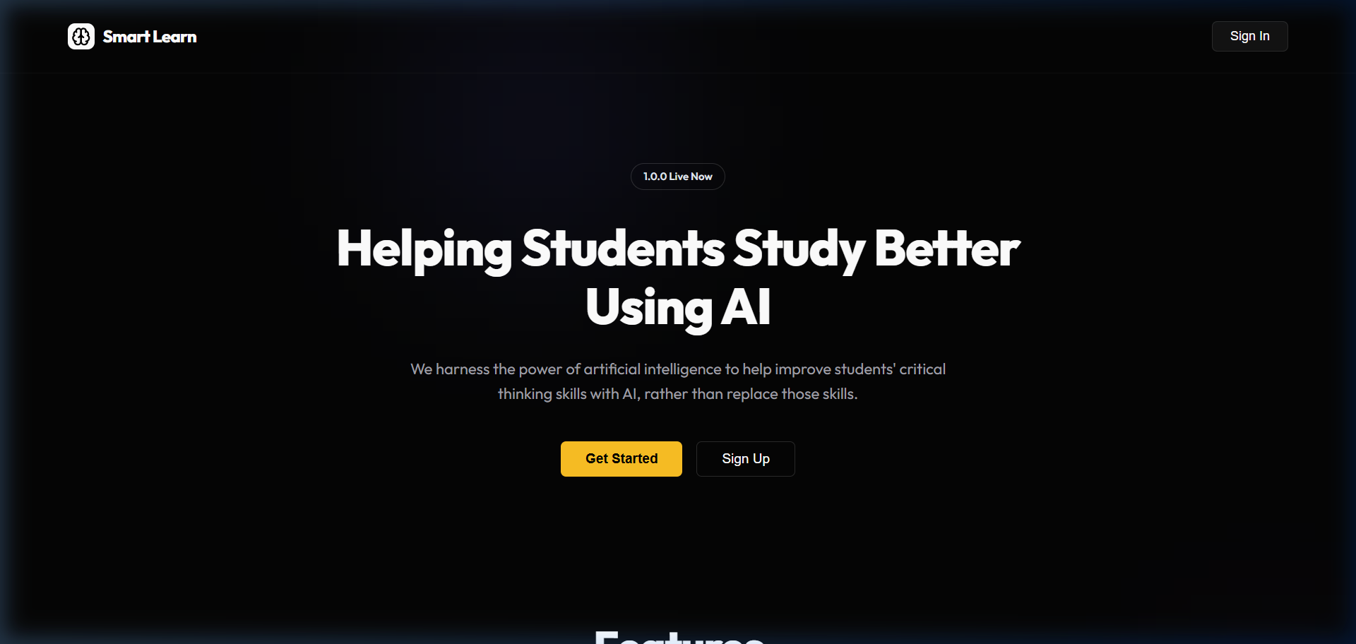 Smart Learn Application Live Screenshot Preview